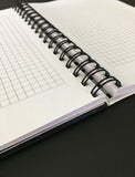 Cuadernos con tapa plástica, impresión hojas cuadriculadas