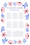 Planificador Semanal Floreado