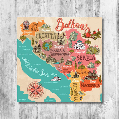 Mapa de los Balcanes Dibujo