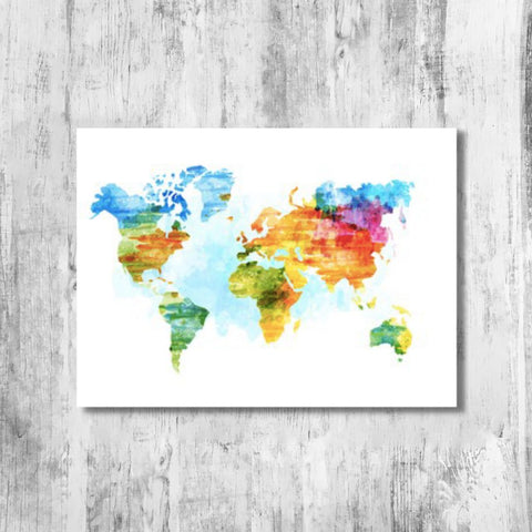 Mapa del Mundo Color Acuarela