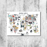 Mapa del mundo de animales