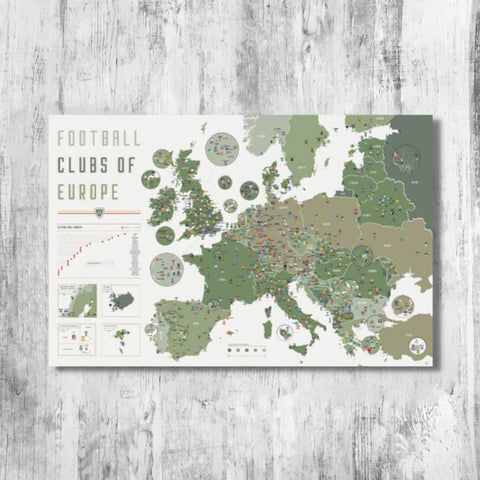 Mapa de equipos de Fútbol Europeo