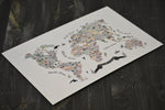 Mapa del Mundo Tipográfico a color