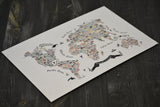 Mapa del Mundo Tipográfico a color